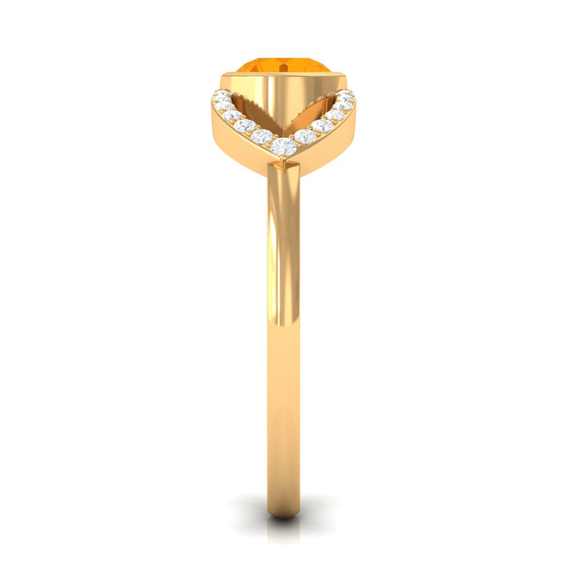 3/4 carat fire opal and diamond engagement ring with split shank design by Rosec Jewels, showcasing vibrant gemstone and sparkling accents.