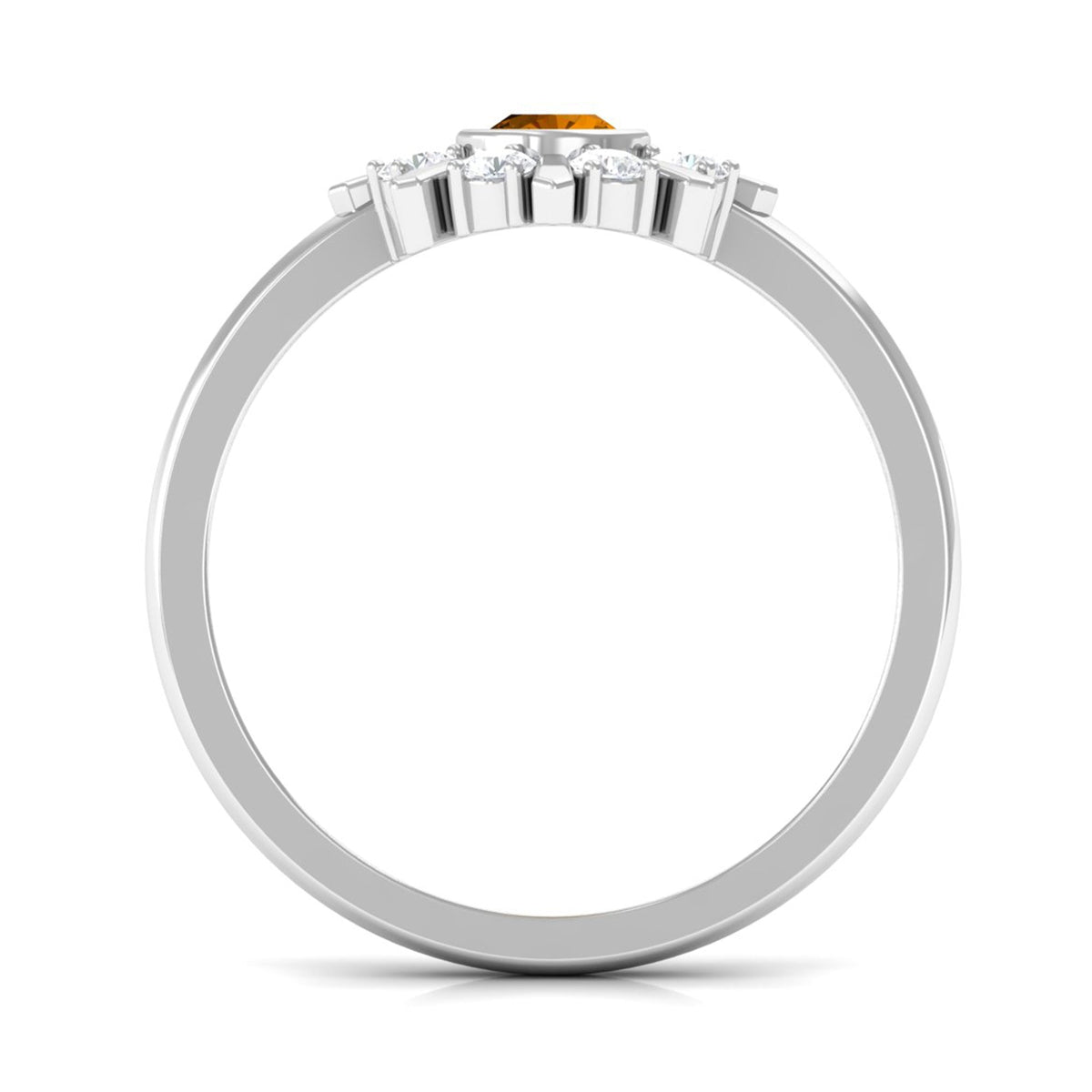 0.50 CT Citrine Statement Ring with Diamond Stones