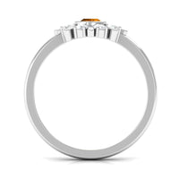 0.50 CT Citrine Statement Ring with Diamond Stones