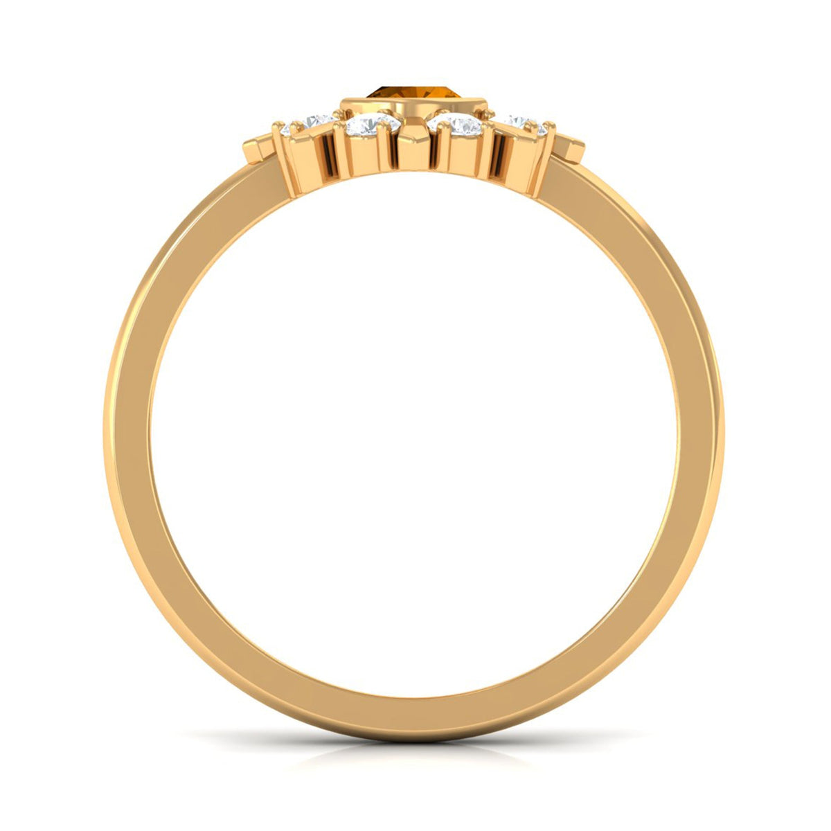 0.50 CT Citrine Statement Ring with Diamond Stones