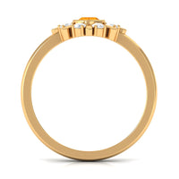 Rosec Jewels 1/2 carat fire opal bezel set statement ring with diamond accents, showcasing vibrant orange gemstone and elegant design.