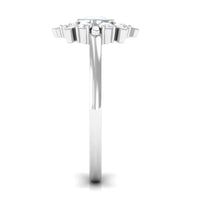 Rosec Jewels 3/4 carat bezel set moonstone and diamond statement ring with elegant design and sparkling gemstones.