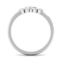 Rosec Jewels 3/4 Carat bezel set moonstone and diamond statement ring, showcasing a elegant gemstone design.
