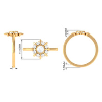 Rosec Jewels 3/4 carat bezel set moonstone and diamond statement ring showcasing a luminous moonstone and sparkling diamonds.