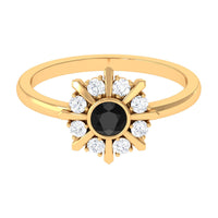 3/4 CT Black Spinel and Diamond Statement Ring