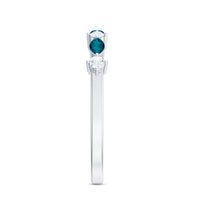 Marquise London Blue Topaz Stackable Eternity Band with Diamond