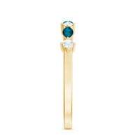Marquise London Blue Topaz Stackable Eternity Band with Diamond