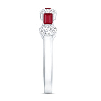 Ruby and Lab Grown Diamond Half Eternity Ring