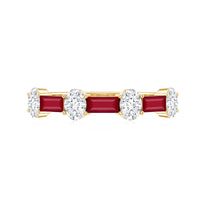 Ruby and Lab Grown Diamond Half Eternity Ring