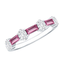 1.25 CT Natural Pink Tourmaline Semi Eternity Ring with Moissanite