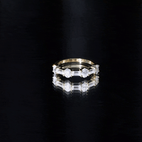Oval and Baguette Cut Moissanite Half Eternity Ring