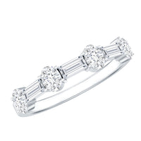 Oval and Baguette Cut Moissanite Half Eternity Ring