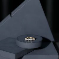 Oval and Baguette Cut Moissanite Half Eternity Ring