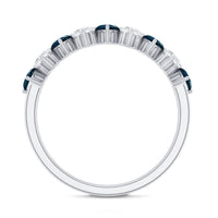 London Blue Topaz and Moissanite Heart Eternity Band