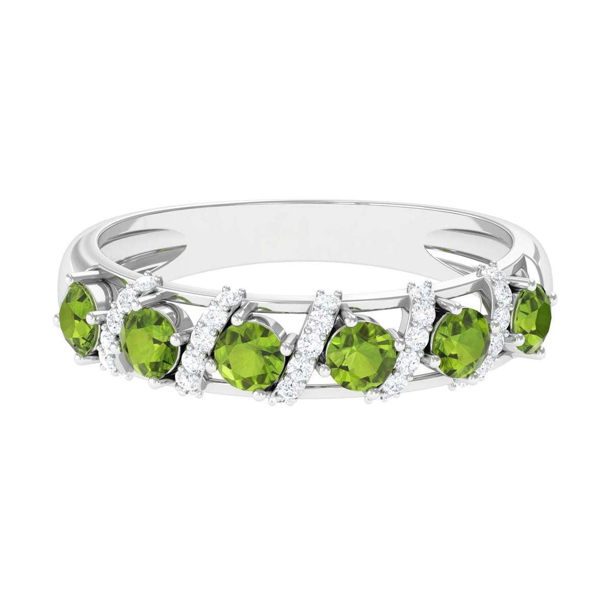 Designer Anniversary Ring with Peridot and Diamond