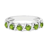Designer Anniversary Ring with Peridot and Diamond