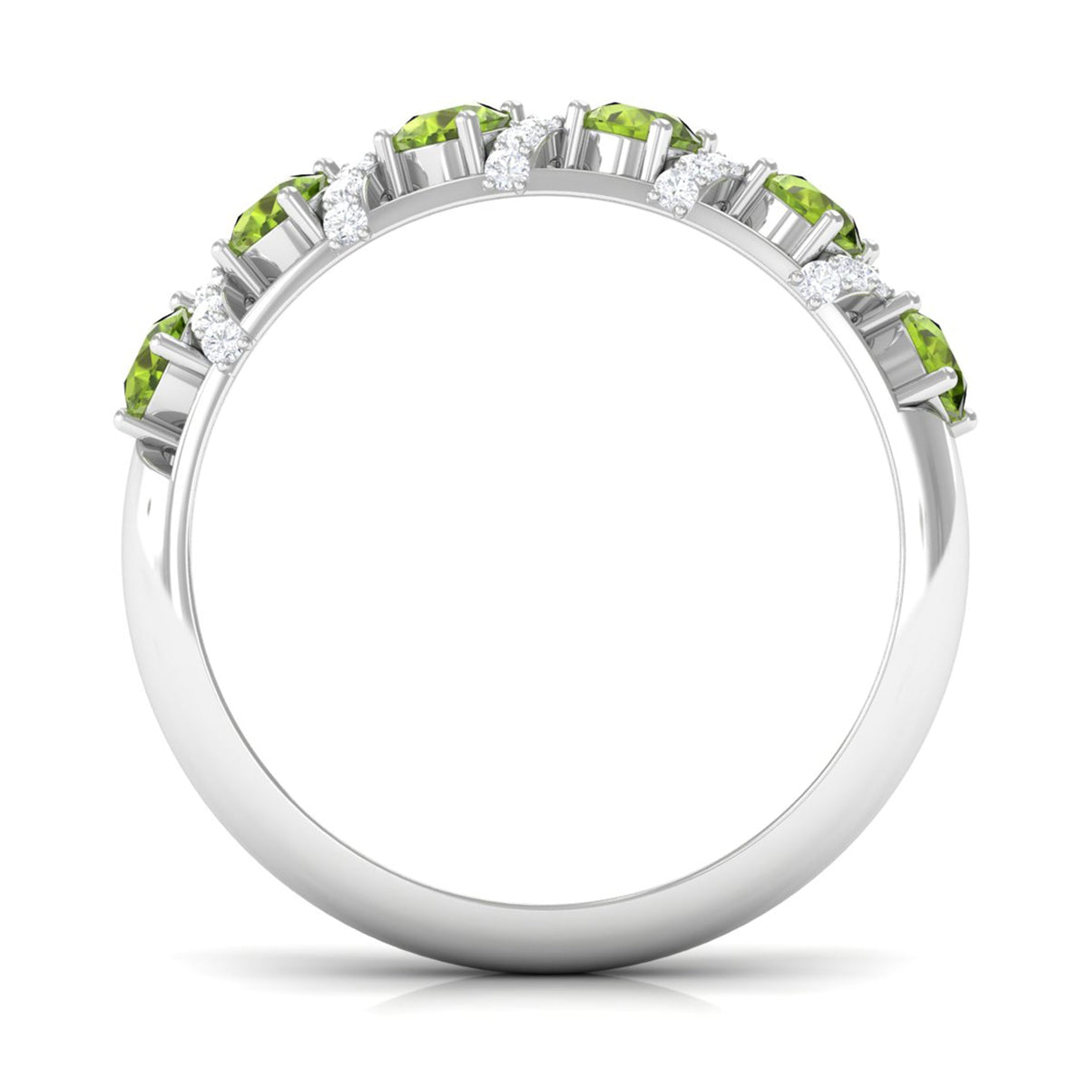 Designer Anniversary Ring with Peridot and Diamond
