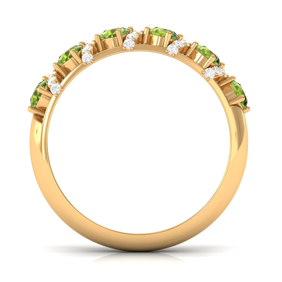Designer Anniversary Ring with Peridot and Diamond