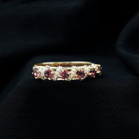 Designer Pink Tourmaline and Diamond Anniversary Ring