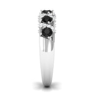Black Spinel Designer Anniversary Band with Diamond
