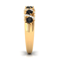 Black Spinel Designer Anniversary Band with Diamond