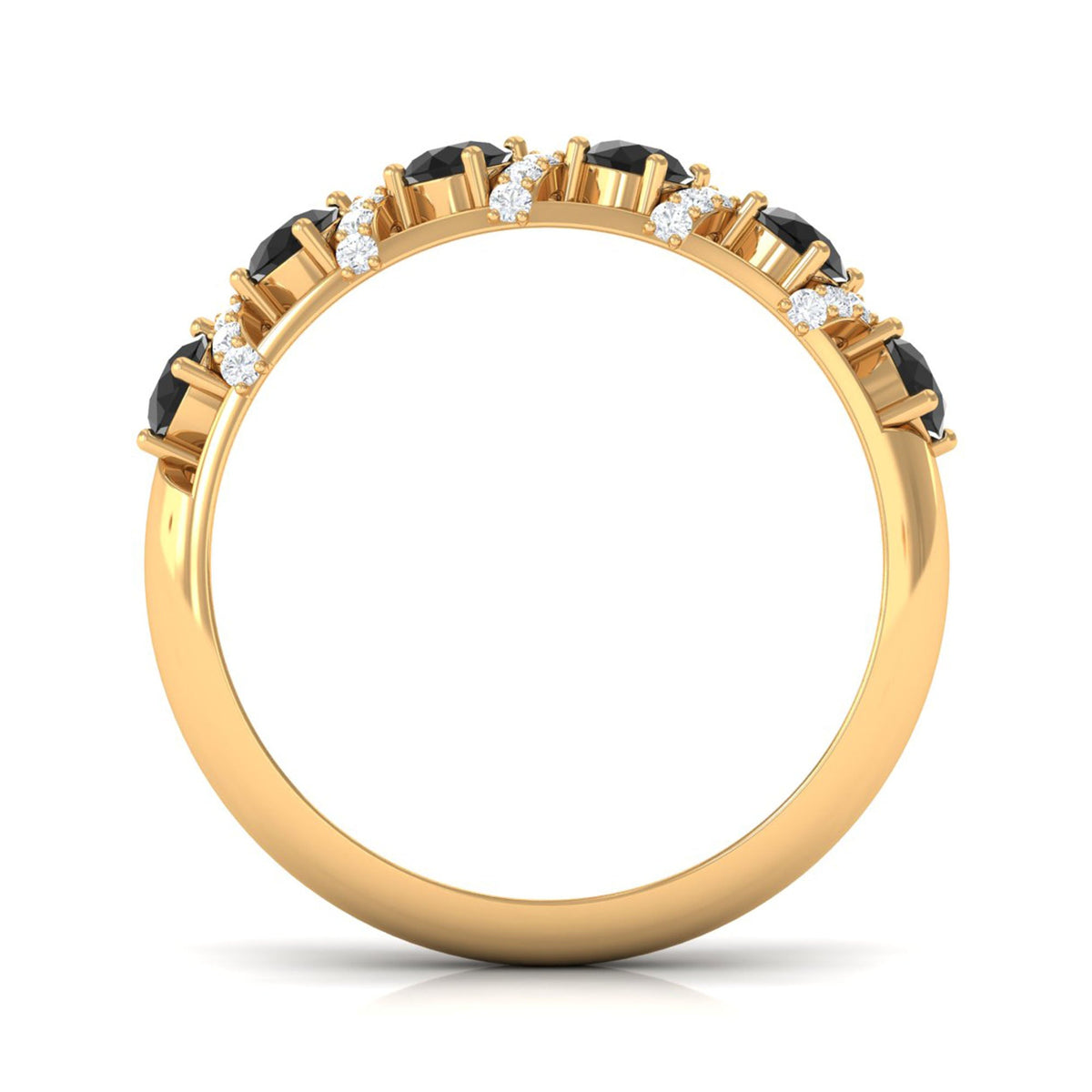Black Spinel Designer Anniversary Band with Diamond
