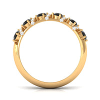 Black Spinel Designer Anniversary Band with Diamond