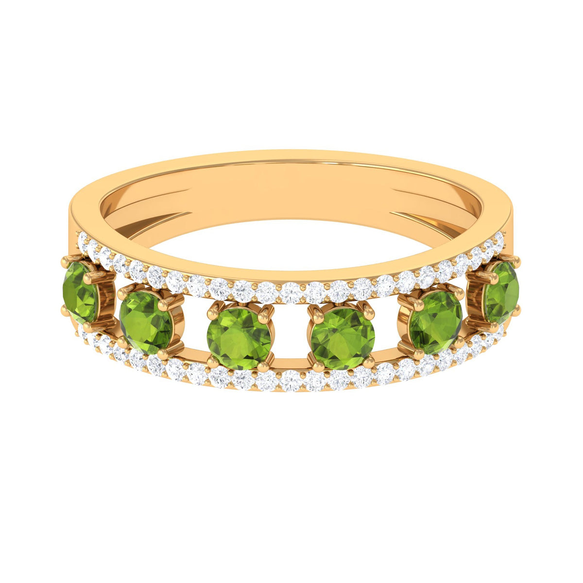 Peridot Anniversary Ring with Diamond
