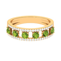 Peridot Anniversary Ring with Diamond