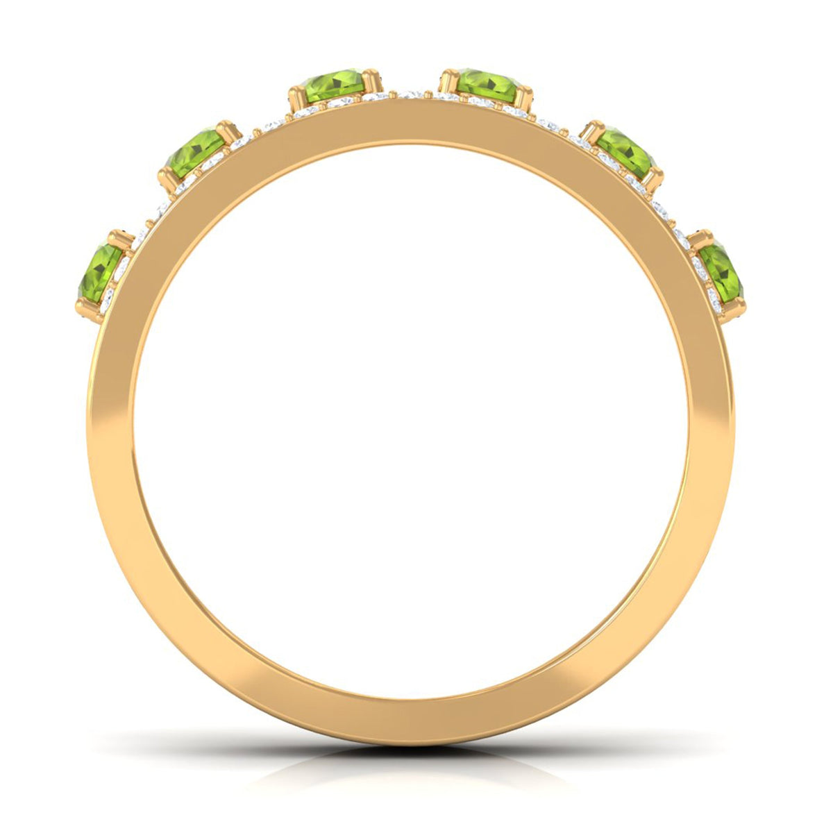 Peridot Anniversary Ring with Diamond