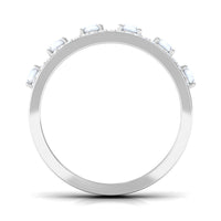 Real Moonstone and Diamond Anniversary Ring
