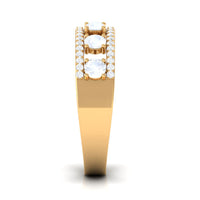 Real Moonstone and Diamond Anniversary Ring