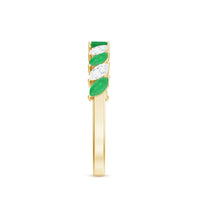 Genuine Marquise Emerald Diamond Half Eternity Ring for Wedding