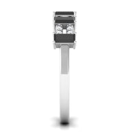 3/4 CT Black Spinel and Diamond Wide Band Ring