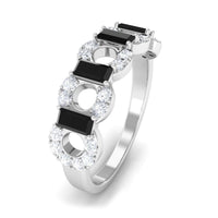 1 CT Black Spinel and Diamond Half Eternity Ring