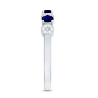 Natural Blue Sapphire Diamond Half Eternity Ring for Women