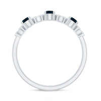 Natural London Blue Topaz Eternity Band Ring with Diamond