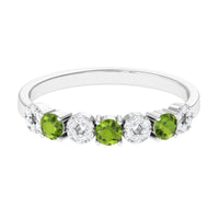 Peridot and Diamond Semi Eternity Ring