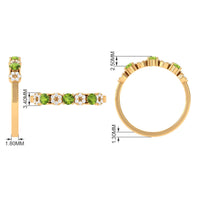 Peridot and Diamond Semi Eternity Ring