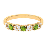 Peridot and Diamond Semi Eternity Ring