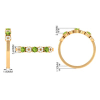 Peridot and Diamond Semi Eternity Ring