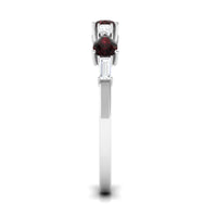 Natural Garnet Diamond Half Eternity Ring in East West Style