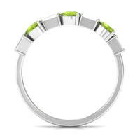 Peridot and Moissanite East West Half Eternity Ring