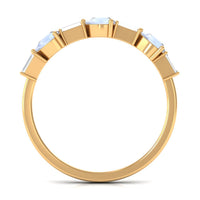Moonstone and Diamond East West Half Eternity Ring