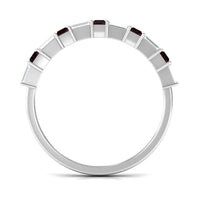 Genuine Baguette Garnet Diamond Half Eternity Ring