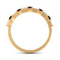 Genuine Baguette Garnet Diamond Half Eternity Ring