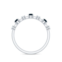 London Blue Topaz Wedding Eternity Band with Diamond