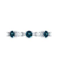 London Blue Topaz Wedding Eternity Band with Diamond