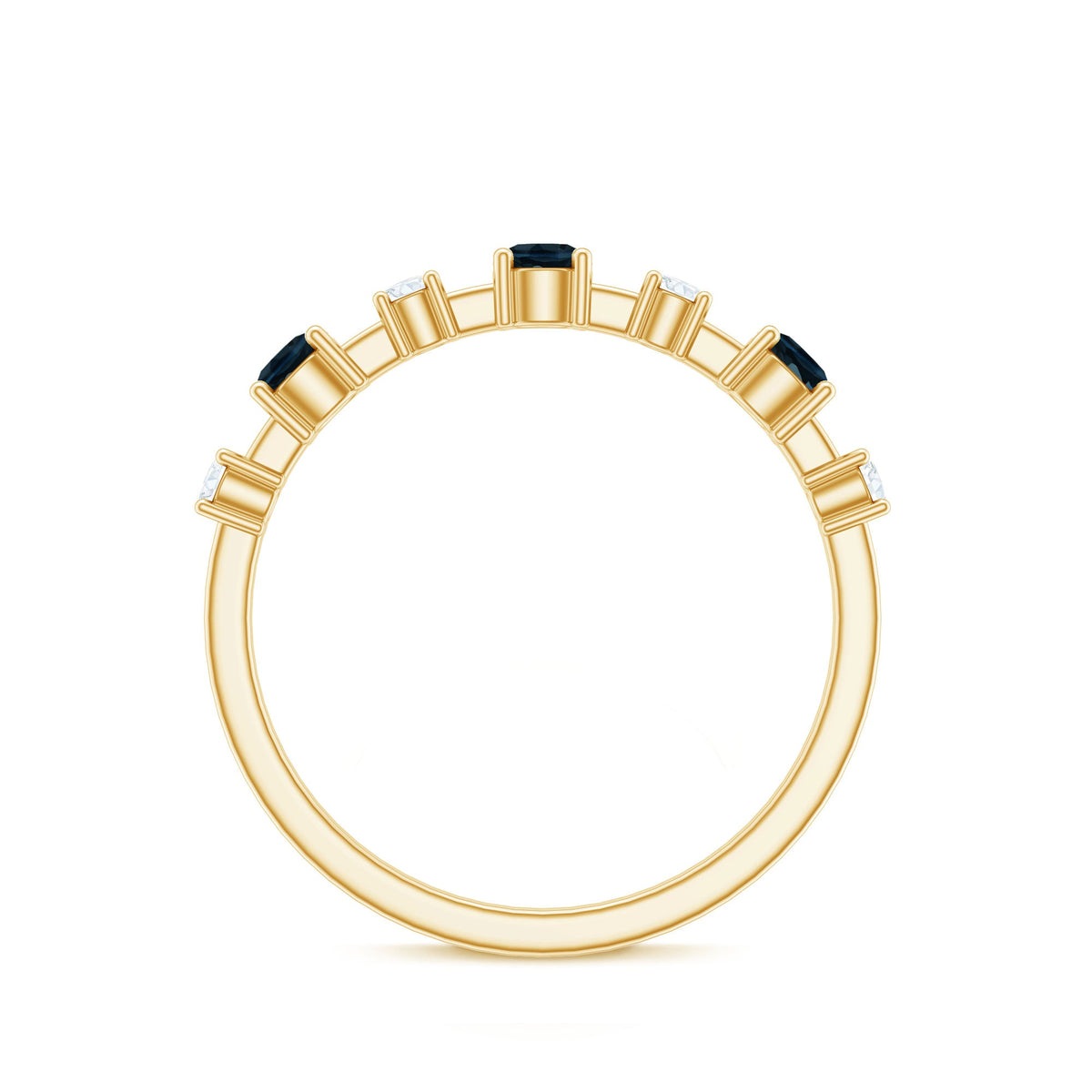 London Blue Topaz Wedding Eternity Band with Diamond