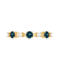 London Blue Topaz Wedding Eternity Band with Diamond